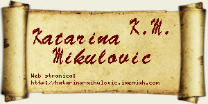 Katarina Mikulović vizit kartica